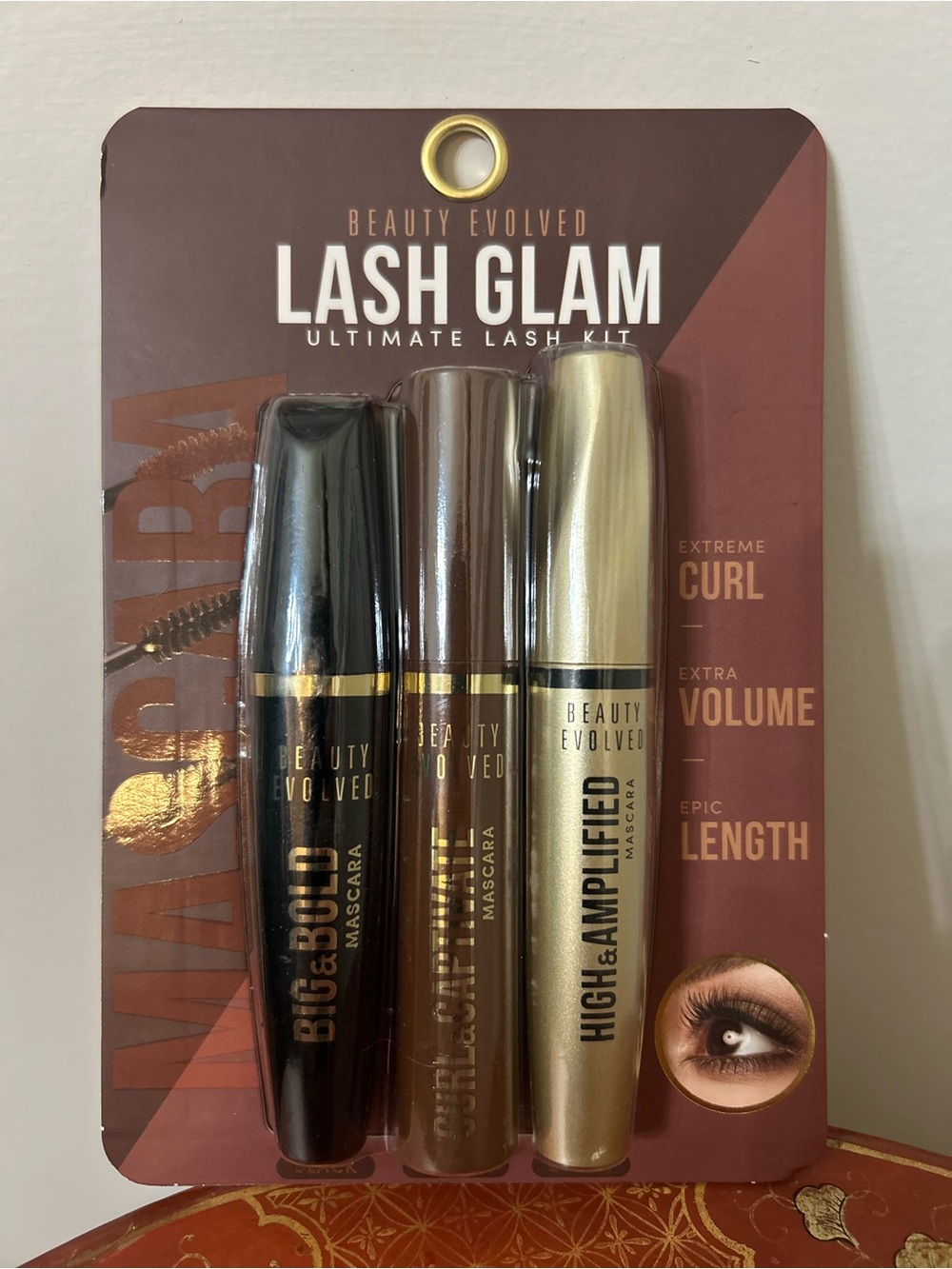 Lash Glam Trio Mascara Set — Black, Brown, Gold